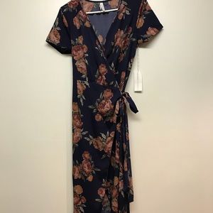 Wrap maxi floral dress